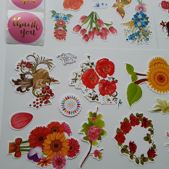56 pcs Flower Design Thank You Stickers - Picture 8 of 17